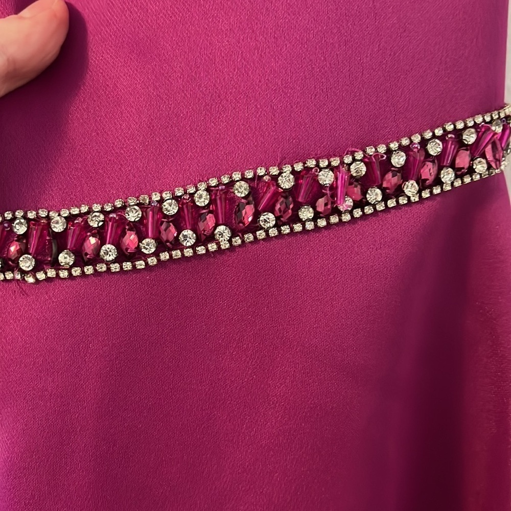 NEW Glamour Terani Couture Pink Fuchsia Off The Shoulder Beaded Gown Dress Prom - Picture 10 of 14
